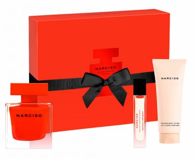 Narciso Rodriguez Narciso Rouge Geschenkset Vapo 90ml + Body Lotion 75ml + Purse Spray 10ml Set