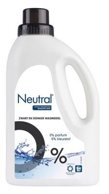 Neutral Vloeibaar Wasmiddel Zwart Parfumvrij 20 Wasjes 1ltr