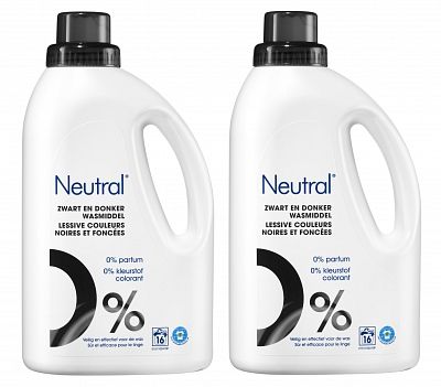 Neutral Vloeibaar Wasmiddel Zwart en Donker 32 Wasbeurten Voordeelverpakking 2x1ltr