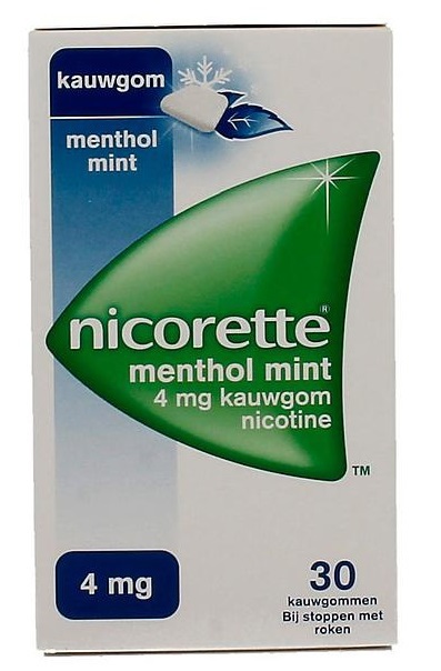 Nicorette kauwgom menthol mint 4mg Nicorette kauwgom menthol mint 4mg