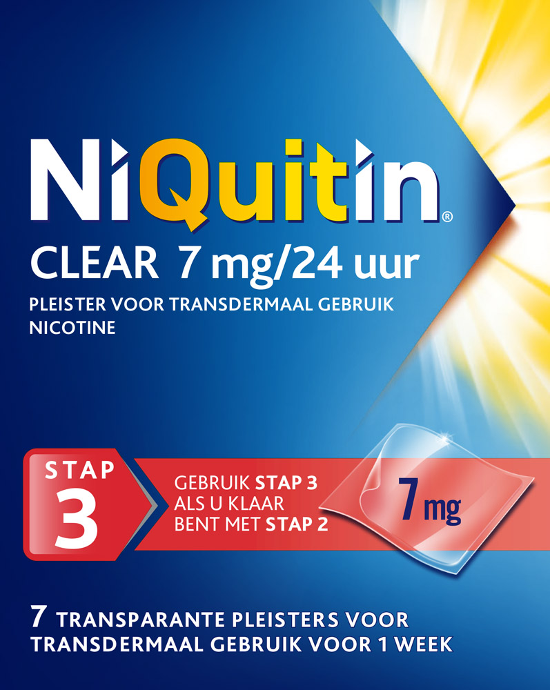 Niquitin clear 7 mg/24 uur stap 3 Niquitin clear 7 mg/24 uur stap 3
