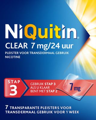 Niquitin clear 7 mg/24 uur stap 3 7stuks