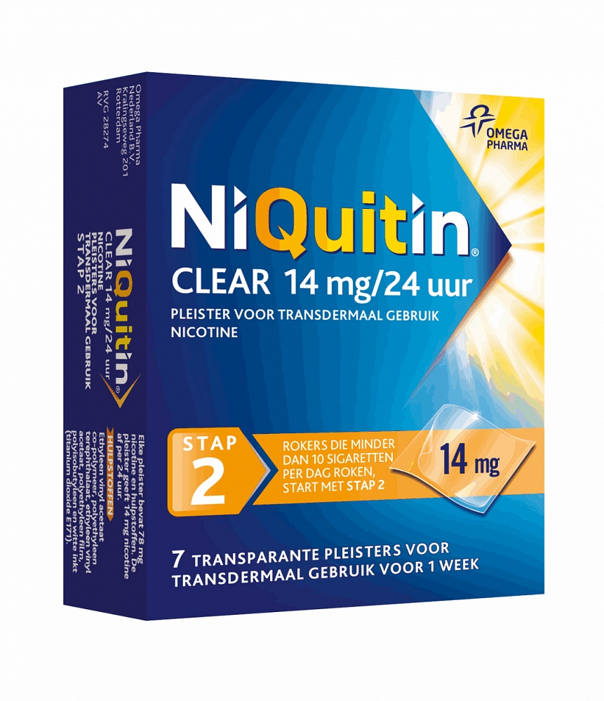 Niquitin clear 14 mg/24 uur stap 2