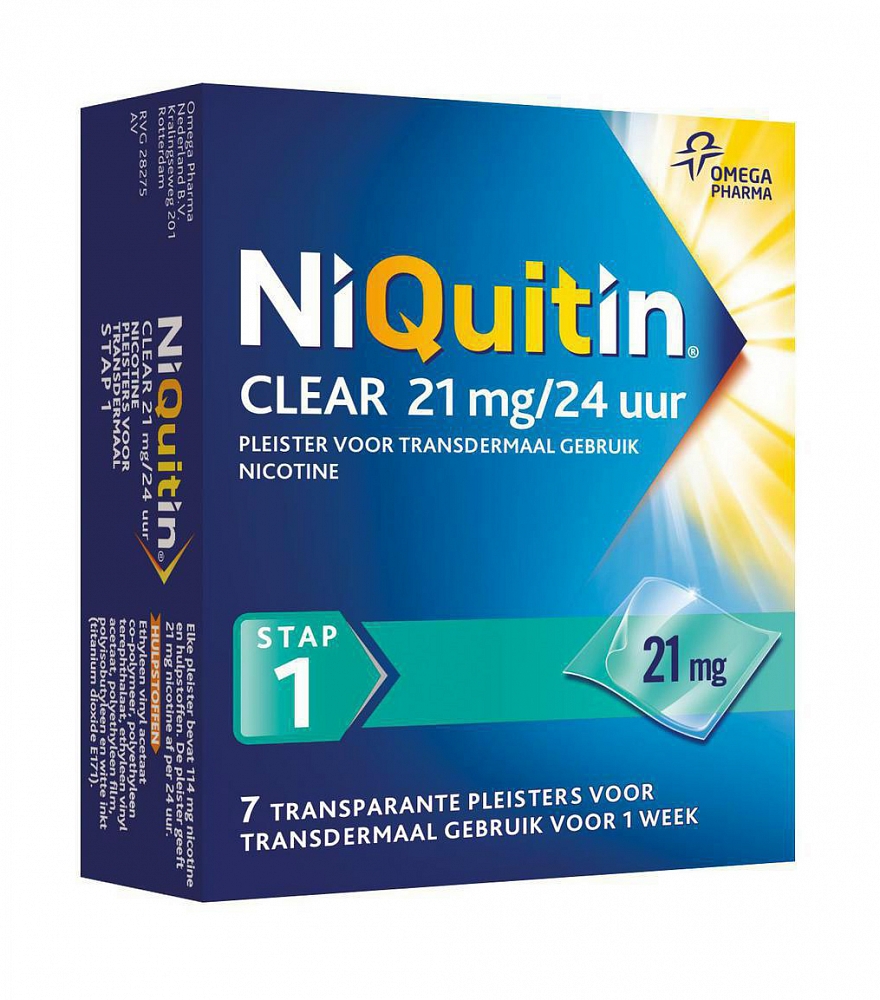 Niquitin clear 21 mg/24 uur stap 1 Niquitin clear 21 mg/24 uur stap 1