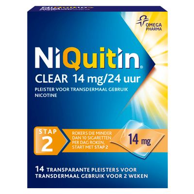 NiQuitin Clear Patch Stap 2 14mg 14stuks