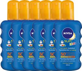 Nivea Nivea Sun Kids Sun Spray Gekleurd Factor(spf)50+ Voordeelverpakking Nivea Sun Kids Sun Spray Gekleurd Factor(spf)50+