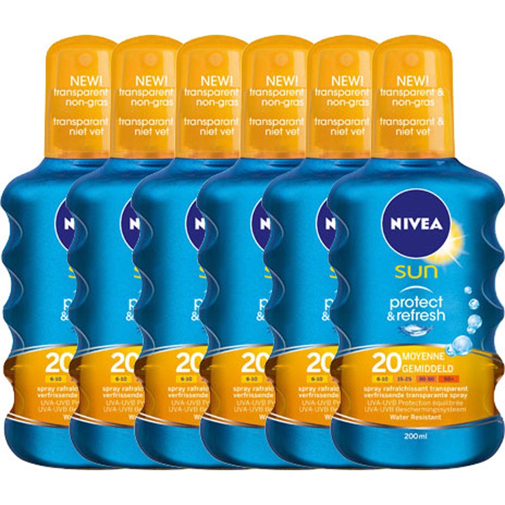 Nivea Sun Protect en Refresh Verfrissende Transparante Spray Factorspf20 Voordeelverpakking Nivea Sun Protect en Refresh Verfrissende Transparante Spray Factorspf20 Voordeelverpakking