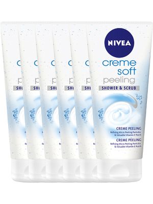 Nivea Creme Soft Peeling Douchescrub Voordeelverpakking 6x200ml