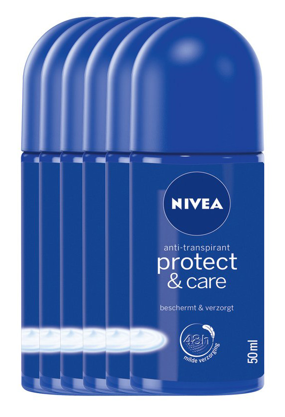 Nivea Deodorant Roller Protect en Care Voordeelverpakking 6x50ml