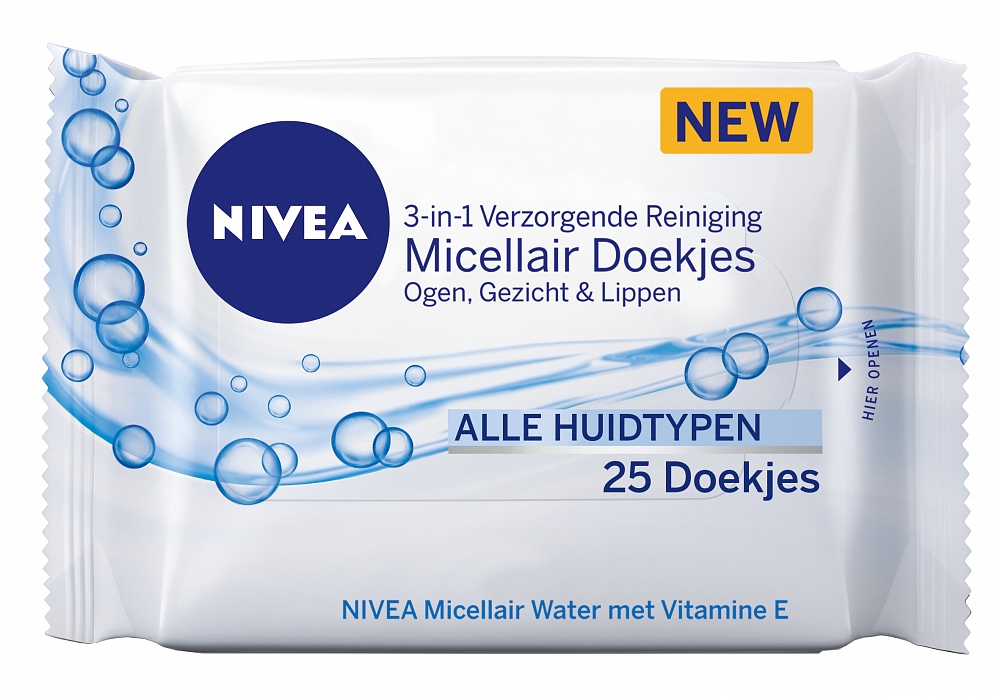 Nivea 3-in-1 Verzorgende Gezichtsreiniger Micellair Doekjes 25stuks Nivea 3-in-1 Verzorgende Gezichtsreiniger Micellair Doekjes 25stuks