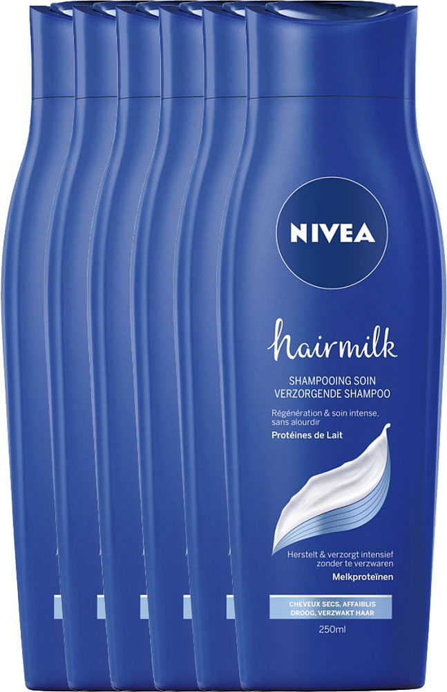 Nivea Hairmilk Shampoo Voordeelverpakking 6x250ml