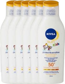 Nivea Nivea Sun Kids Protect Sensitive Lotion Factor(spf)50 Voordeelverpakking Nivea Sun Kids Protect Sensitive Lotion Factor(spf)50