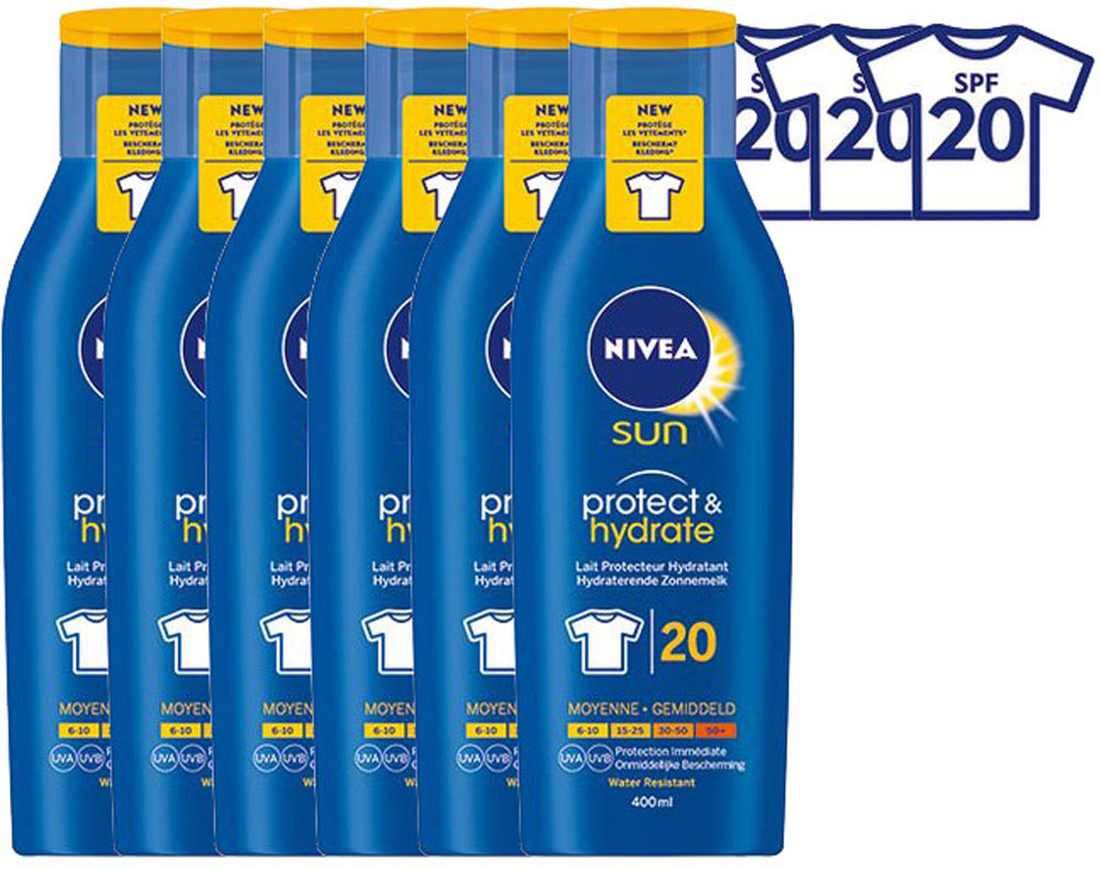 Nivea Sun Protect en Hydrate Zonnemelk Factorspf20 Voordeelverpakking