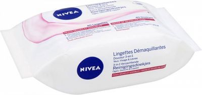Nivea 3in1 Verzachtende Reinigingsdoekjes Droge of Gevoelige Huid 40stuks