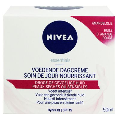 Nivea Essentials Voedende Dagcreme Droge Of Gevoelige Huid spf15 50ml