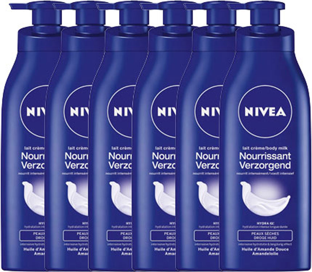 Nivea Body Milk Verzorgend Met Pomp Voordeelverpakking 6x400ml