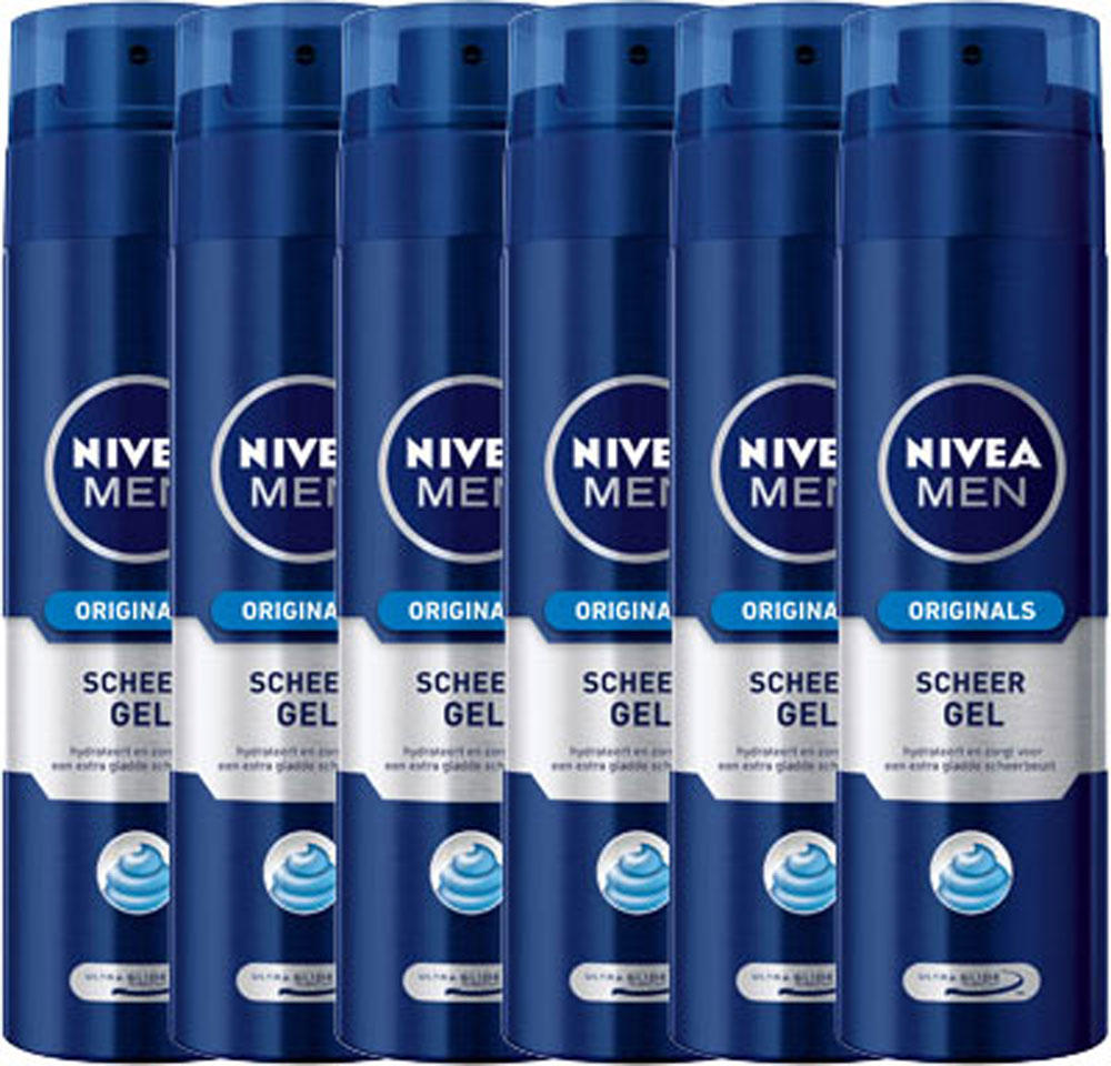 6x200ml Nivea Men Vochtinbrengende Scheergel Voordeelverpakking 6x200ml Nivea Men Vochtinbrengende Scheergel Voordeelverpakking