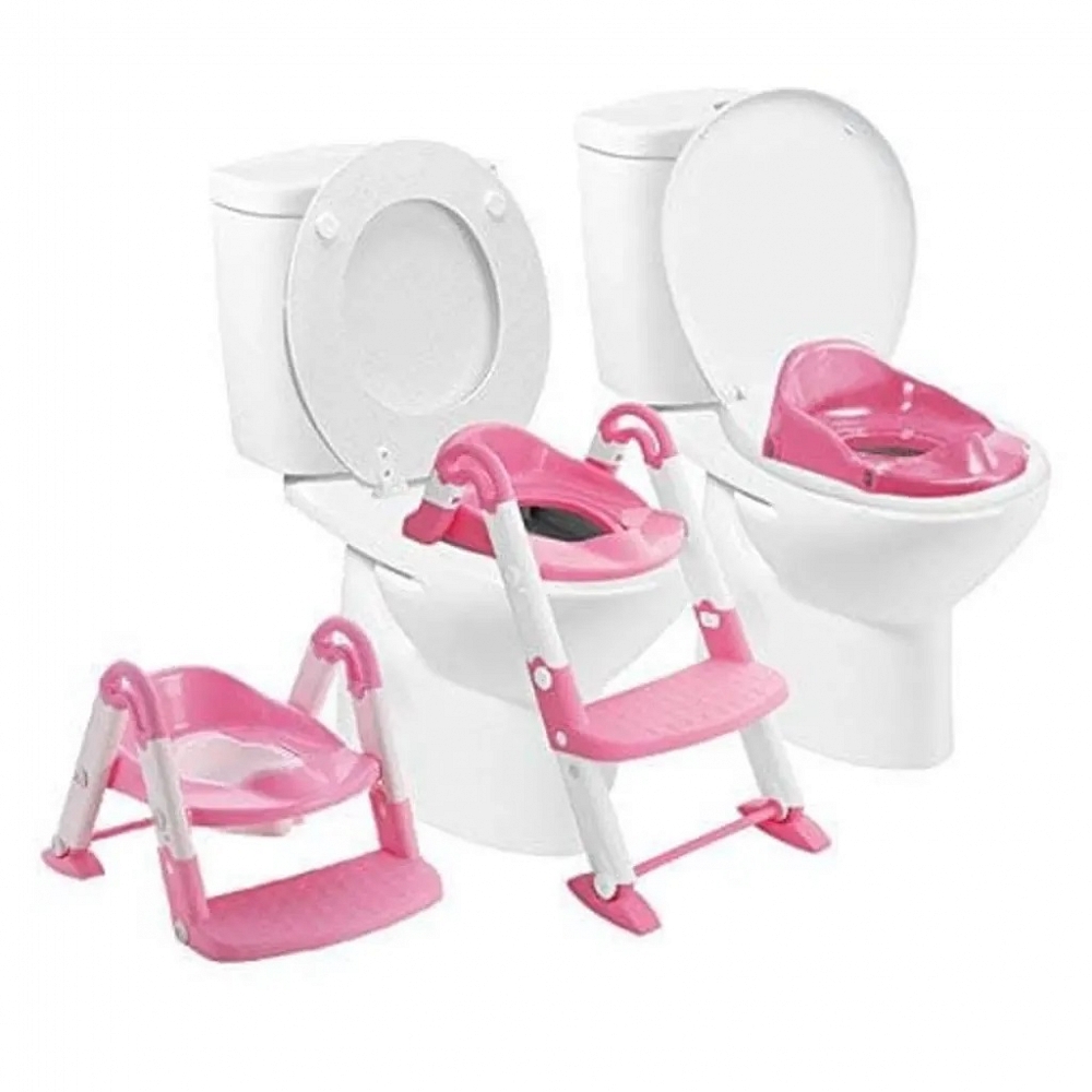 Babyloo Bambino Boost 3-in-1 Training Seat - Pink/white Stuk Babyloo Bambino Boost 3-in-1 Training Seat - Pink/white Stuk