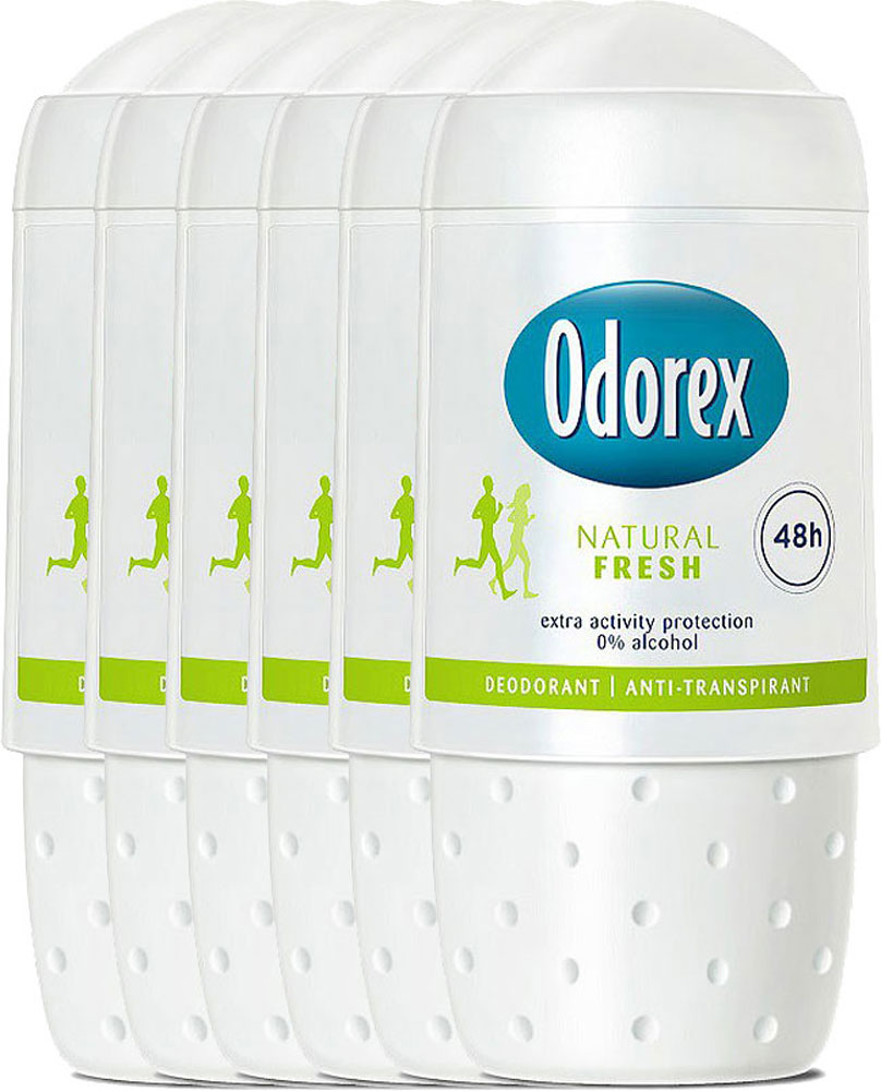 Odorex Natural Fresh Deodorant Roller Voordeelverpakking 6x55ml