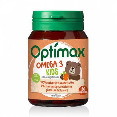 Optimax Kinder Omega 3 Kauwcapsules Sinaasappel 50stuks