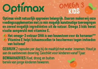Optimax Kinder Omega 3 Kauwcapsules Sinaasappel 50stuks