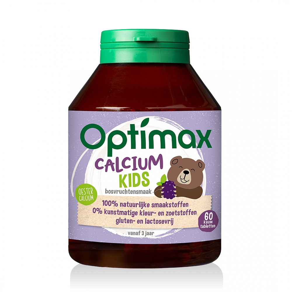 Optimax Kinder Calcium Kauwtabletten Bosvruchten