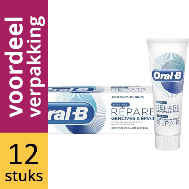 Oral B Tandpasta Tandvlees En Glazuur Repair Voordeelverpakking 12x75ml