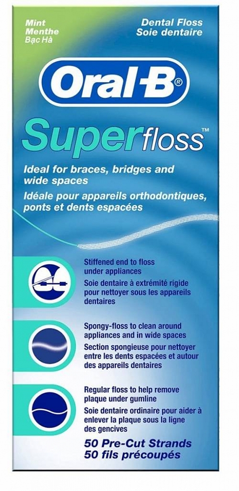 Oral B Flosdraad Superfloss Regular Mint 50stuks