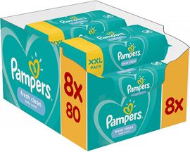 Pampers Pampers Billendoekjes Babydoekjes Fresh Clean Voordeelverpakking - 640 Stuks Pampers Billendoekjes Babydoekjes Fresh Clean XXL pack - 80 Stuks