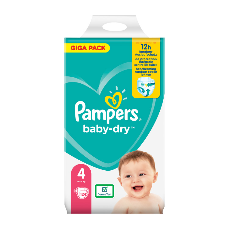 Pampers Baby Dry Nr 4  9-14 Kg   124 St.