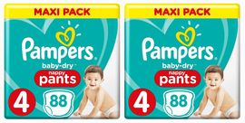 Pampers Pampers Broekjes Baby Dry Pants Maat-4 9-15kg Voordeelverpakking 176-luiers Pampers Broekjes Baby Dry Pants Maat-4 9-15kg 88-luiers