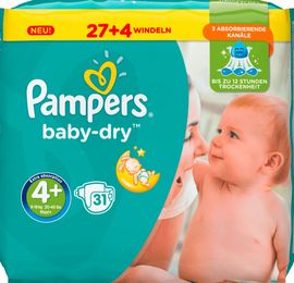 Pampers Pampers Luiers Baby Dry Maat-4+ Maxi Plus 9-18kg 31-luiers