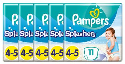 Pampers Splashers Maat 4-5 9-15kg Carrypack Luiers Voordeelverpakking 55-Luiers 5x11st
