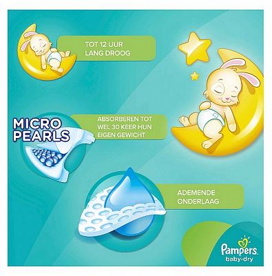 Pampers Baby Dry Maat-5 Junior 11-23kg Maandbox 144-luiers 144luier