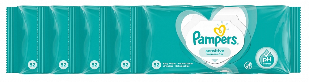 Pampers Billendoekjes Babydoekjes Sensitive Protect Navulling Voordeelverpakking - 260 Stuks