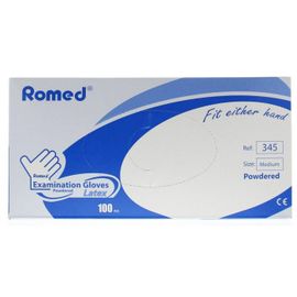 Romed Romed Latex Handschoen Natural Spray Poeder M