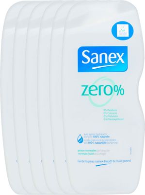 Sanex Douchegel Zero% Normale Huid Voordeelverpakking 6x250ml