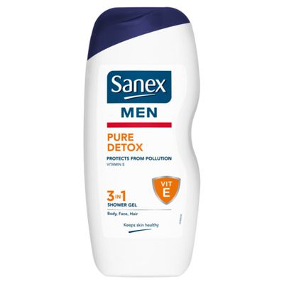 Sanex Men Pure Detox Showergel 3 In 1 250ml