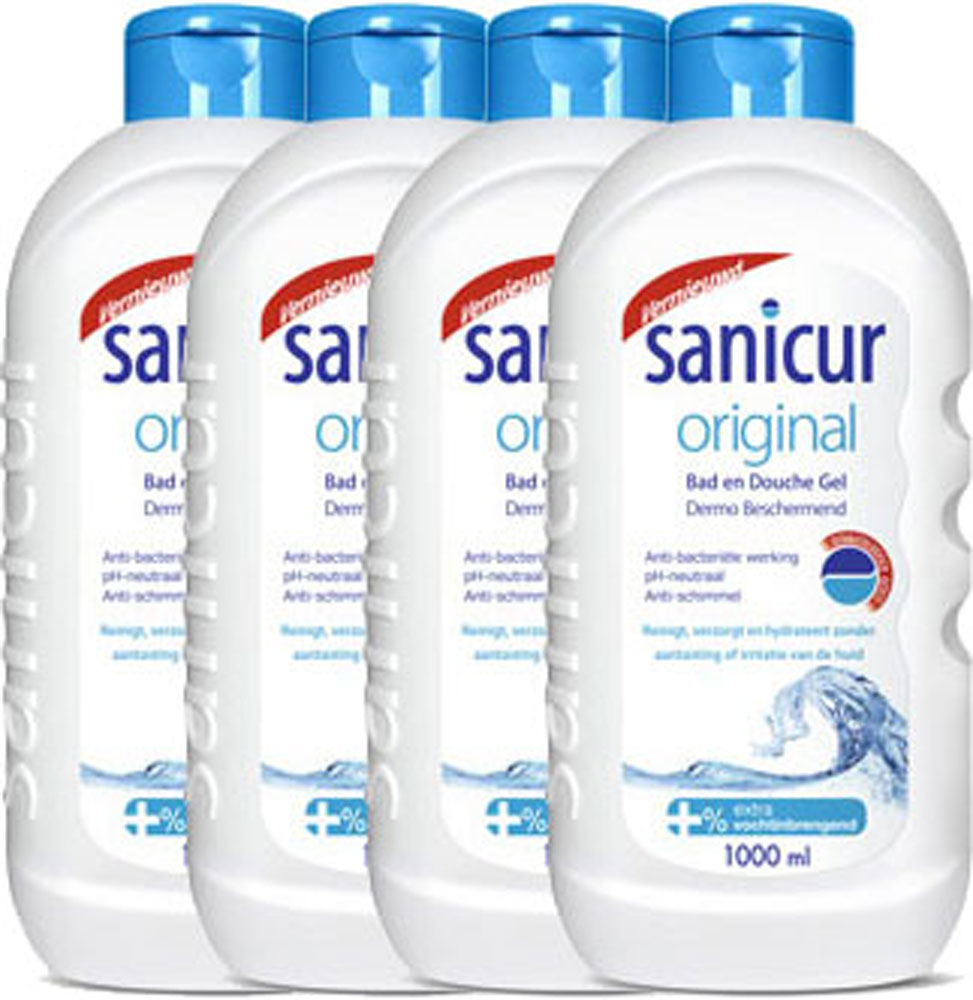 Sanicur Bad And Douche Gel Original Voordeelverpakking 4x1000ml Sanicur Bad And Douche Gel Original Voordeelverpakking 4x1000ml