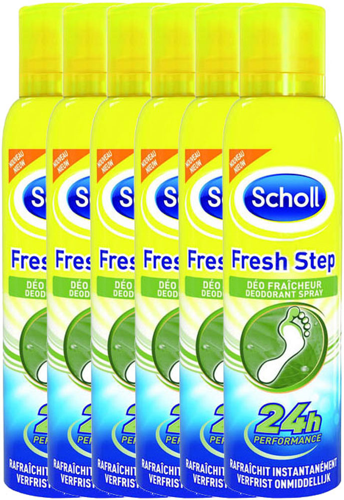 Scholl Fresh Step Deodorant Spray Voeten Voordeelverpakking 6x150ml Scholl Fresh Step Deodorant Spray Voeten Voordeelverpakking 6x150ml