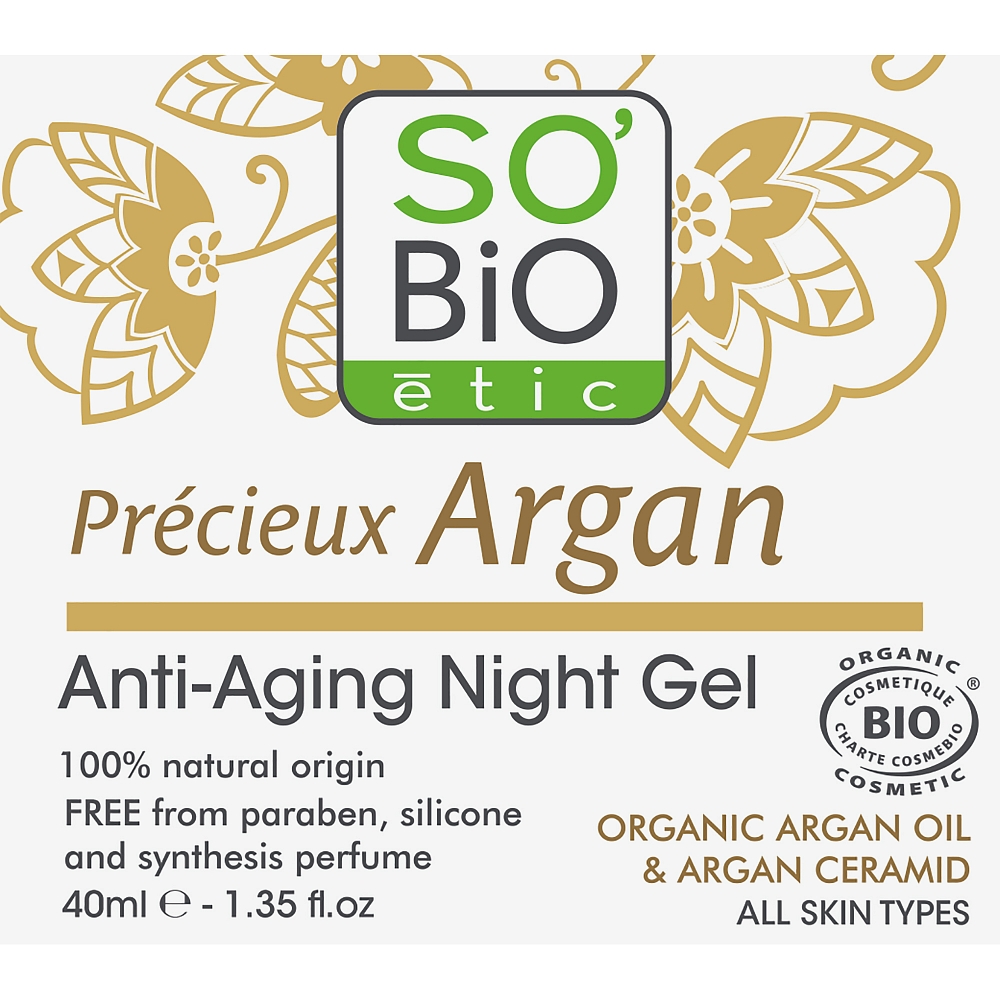 SOBiO etic Night Gel Anti Age Precieux Argan 40ml