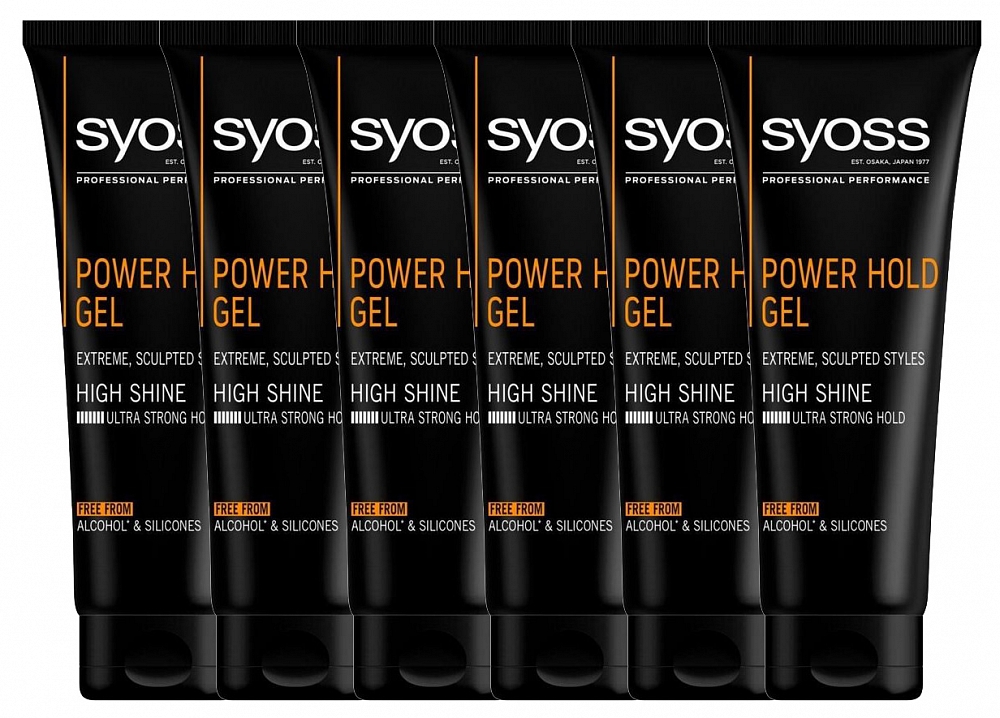 Syoss Men Power Hold High Shine Gel Voordeelverpakking 6x250ml