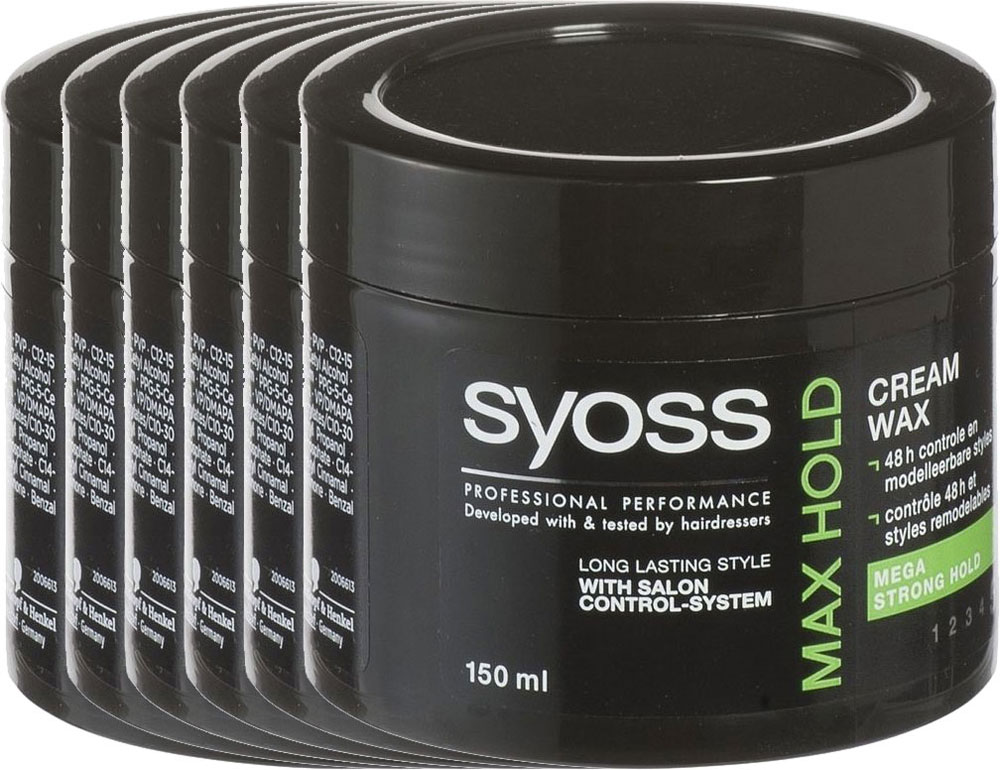 Syoss Maxx Hold Cream Wax Voordeelverpakking 6x150ml