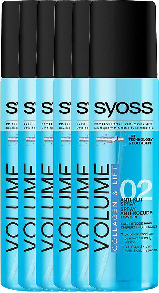 Syoss Volume Collagen And Lift Anti-klit Spray Voordeelverpakking 6x200ml