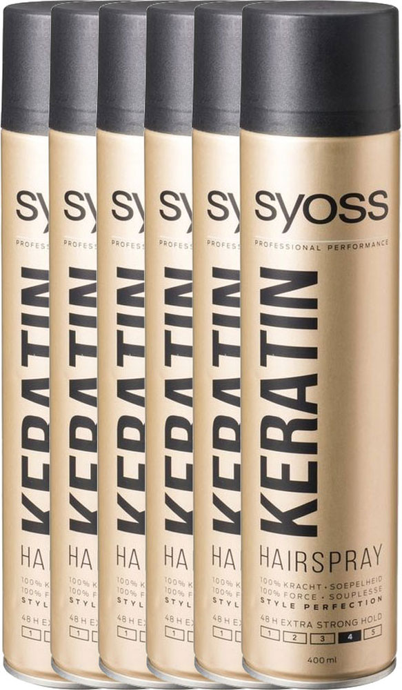 Syoss Hairspray Keratine Voordeelverpakking 6x400ml