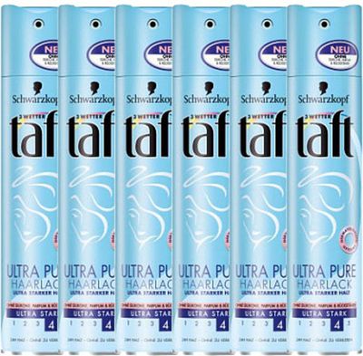 Taft Ultra Pure Haarpray 4 Ultra Strong Voordeelverpakking 6x250ml