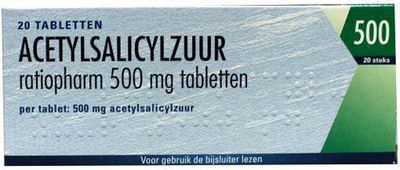 Teva Acetylsalicylzuur 500 mg 20tabl