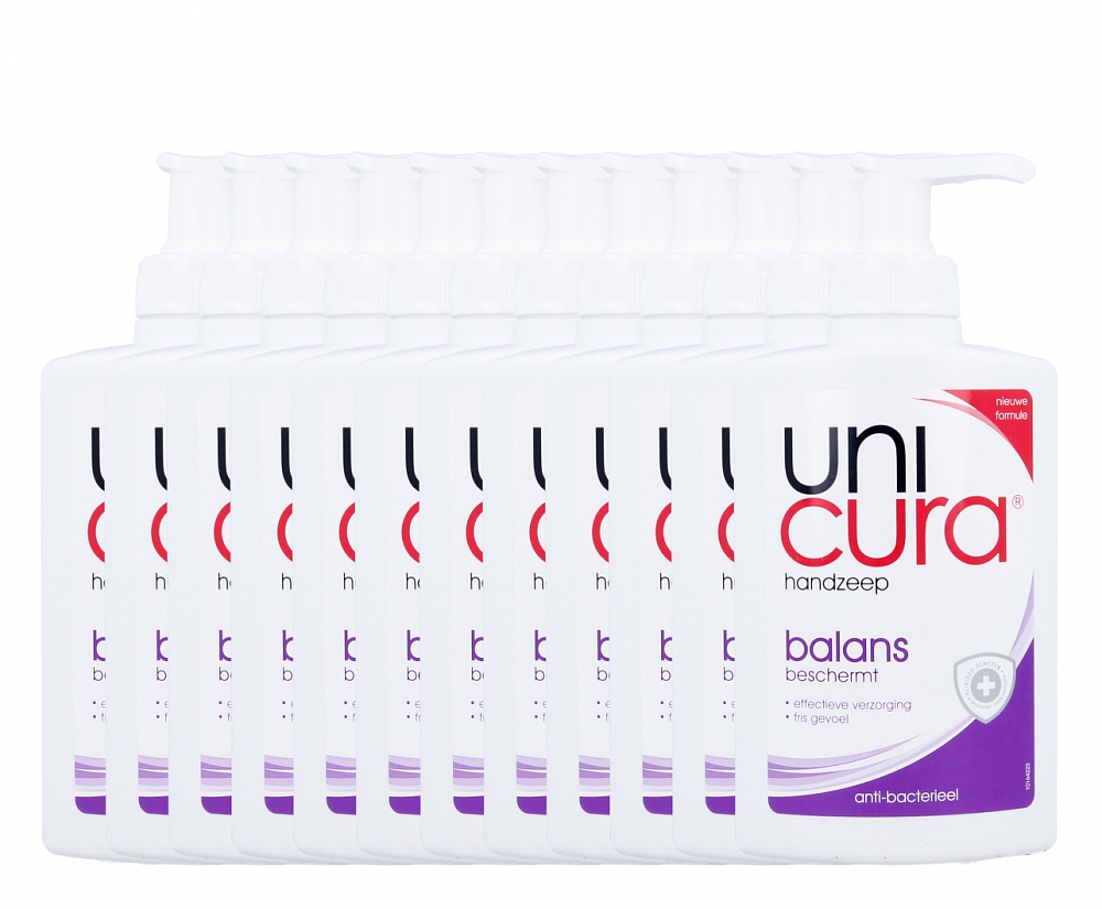 Unicura Handzeep Balance Pomp Voordeelverpakking 12x250ml