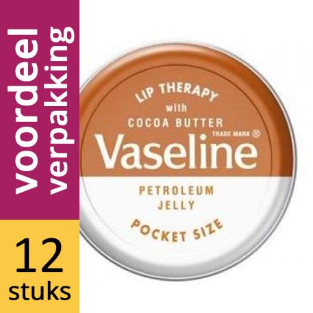 Vaseline Lip Therapie Cocoa Butter voordeelverpakking 12x20gr