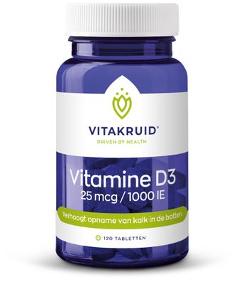 Vitakruid Vitamine D3 25mcg Tabletten 120tabl